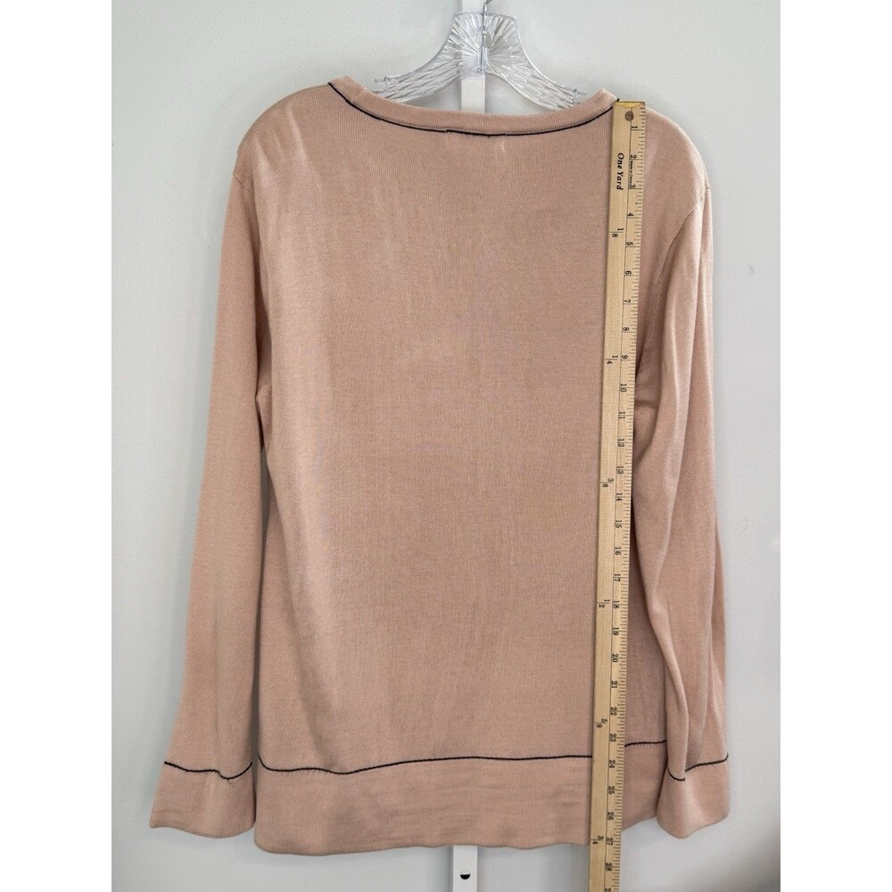 Calvin Klein Women’s Sweater L Pink Long Sleeve Pullover Top Lightweight Knit - Picture 5 of 8